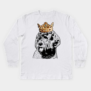 Portuguese Water Dog King Queen Wearing Crown Kids Long Sleeve T-Shirt